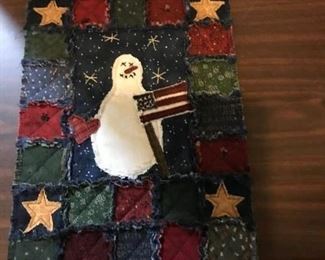 Snowman quilted decorative piece