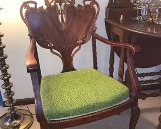 Vintage King chair w/matching queen chair 