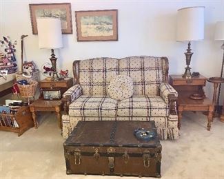 Love seat  and matching side tables (trunk is sold) 