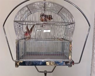 Vintage floor standing bird cage 