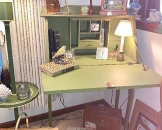 Small green secretary desk