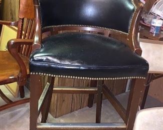 Very nice Leather and hob nail bar stool