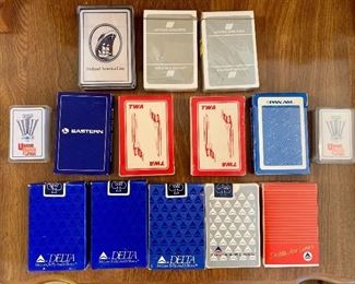 Never opened - Holland American Line, United,  Eastern, TWA, Pan Am, Delta and Mini Union Plaza Las Vegas playing cards