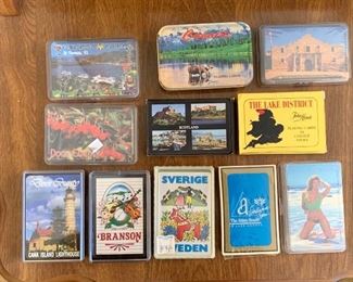 Vintage travel souvenir playing cards - St Thomas VI, Door County, Canada, Scotland The Lake District, Branson, Sweden, The Abbey Resort, Florida (Come on Down)