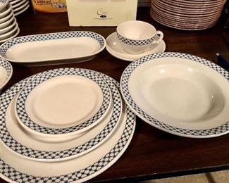 Darling vintage SYRACUSE  DINER  WARE NEVER USED SERVICE FOR SIX 8 pieces per place setting. 