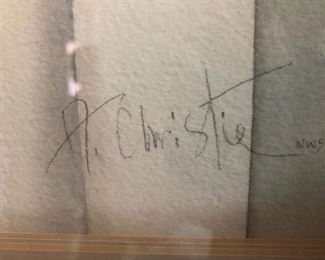 Detail of A. Christie signature. 