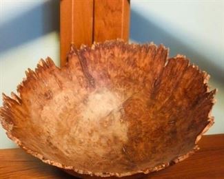 One of a kind turned-wood bowl.  11" D  Jim McRae