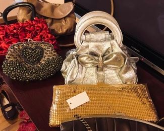 A cluster of vintage evening bags offer something for every taste.