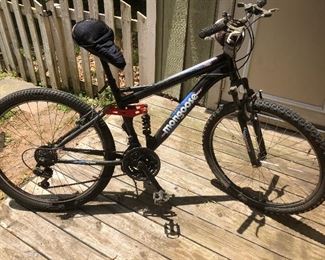 Mongoose road/trail bike.  Bike tools and parts. 