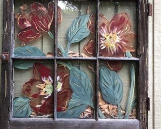 Beautiful outdoor window painting. 