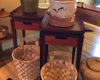 Asian accent tables, baskets &pottery.
