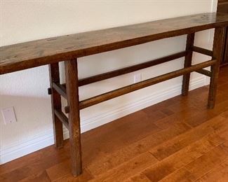 Reclaimed Wood Rustic/Distressed Long Sofa Table	32x79x15.5in	HxWxD