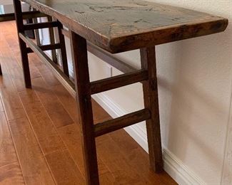 Reclaimed Wood Rustic/Distressed Long Sofa Table	32x79x15.5in	HxWxD