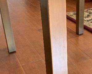 2 Steel Frame Burl Wood Top End Tables PAIR	22x23.5x28.5in	HxWxD