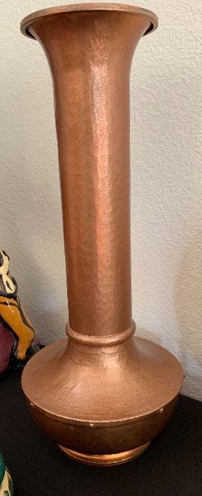 Hammered Faux Copper Vase	 