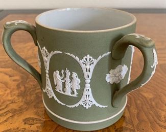 Wedgwood Jasperware Green Loving Cup