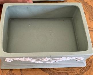 Wedgwood Jasperware Green trinket box rectangular	