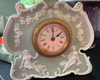 Antique jasperware  Green Clock Ansonia
