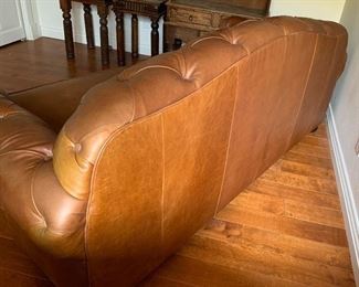 Leather Rustic Leather Chesterfield Sofa Couch	36x85x38in	HxWxD