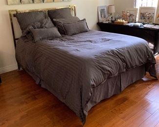 Queen Bed. Mattress/Boxspring/Bedding	30x60x80in	HxWxD