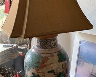 Vintage Frederick Cooper Asian/Chinese Ginger Jar Lamp Crackle	