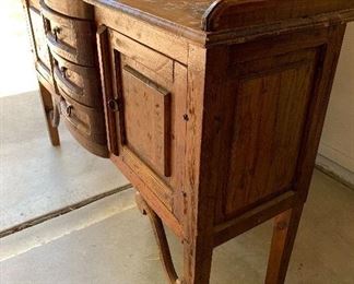 Rustic/Distressed Solid Wood Desk 3 Drawers, 2 Cabinets	55x16x41	HxWxD