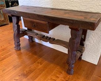 Rustic Reclaimed Wood Console Table	33x65x19in	HxWxD