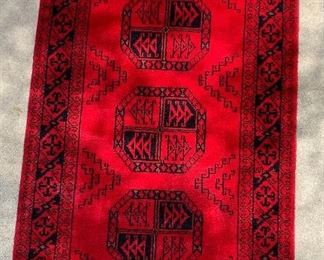 Pakistani Wool Rug Hand Knotted 40x25in	40x25in