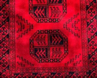Pakistani Wool Rug Hand Knotted 40x25in	40x25in