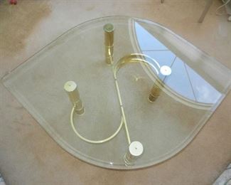 Glass & brass table
