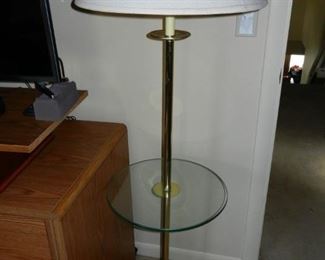 Standing lamp with glass tray