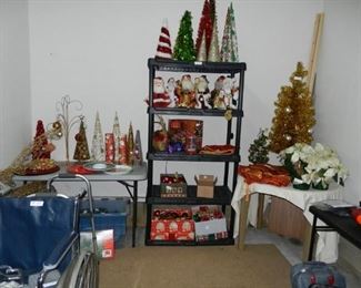 Christmas items, wheel chair