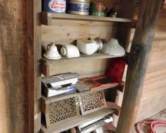 old coffee tins, lighting, old registers