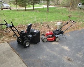 24" snow blower and a good Troy built mower.