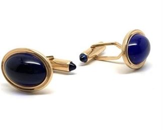 Lot 137 
Vintage Krementz Blue Lucite Dome Cufflinks