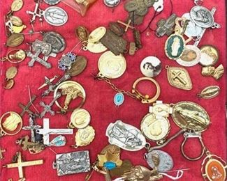 Lot 161 
Large Religious Lot of Medals Includes Case