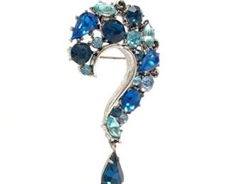 Lot 209 
Vintage Lisner Rhinestone Question Mark Figural Brooch