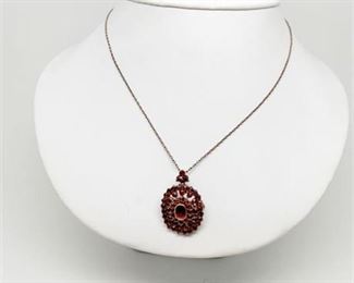 Lot 243 
Vintage Large Bohemian Garnet Pendant/Brooch