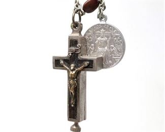 Lot 246 
Antique Reliquary Crucifix Cross St Maria Ad Divas St Agnus Dei