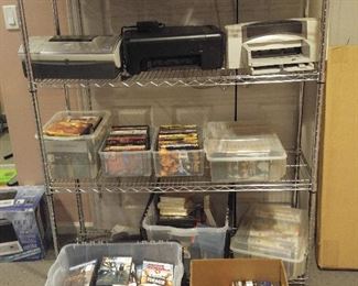 5 printers, tons DVDs, & more