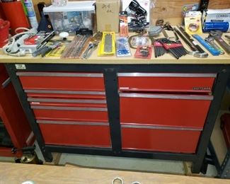 Craftsman workbench with drawers, $200, excellent condition