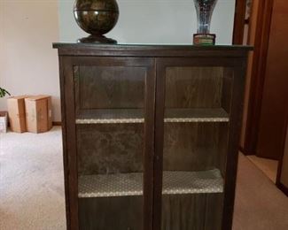 Glass front Bookcase, $150