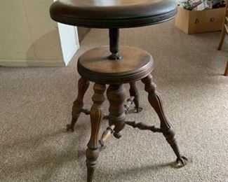 Antique Clawfoot Piano Stool