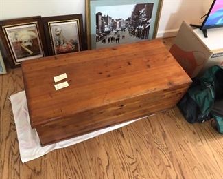 Cedar chest, as is, top is not attached