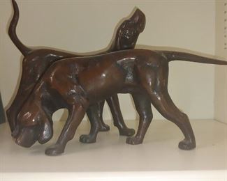 Pair Cast Iron Blood Hounds