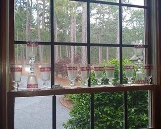 Cranberry Engraved Wine Glasses