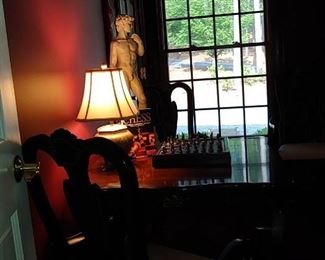 Four Black Lacquer Asian Drexel Heritage Chinoiserie Arm Chairs