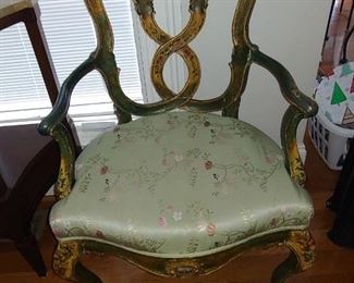 Antique Occasional Hand painted Chair