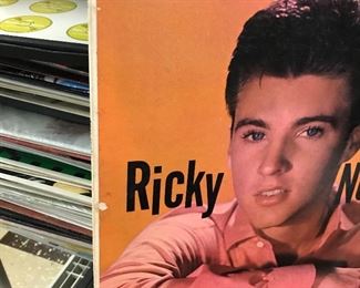 Record albums including Elvis, Ricky Nelson