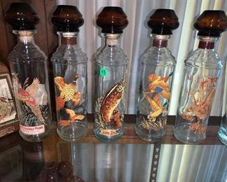 Old Fitzgerald and Old Cabin Still glass bottle collection 